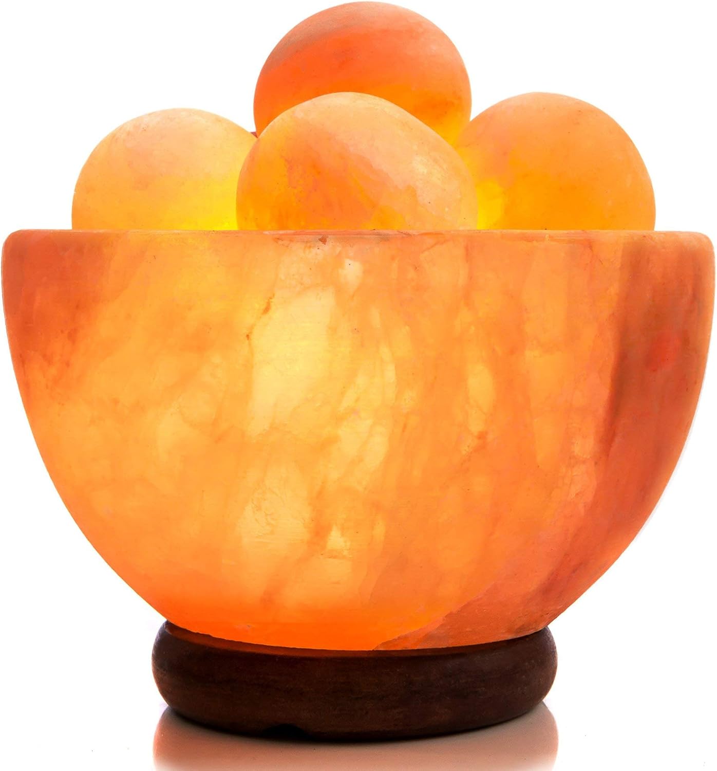Himalayan Salt Lamp Bowl with 6 Salt Massage Stones - Dimmable