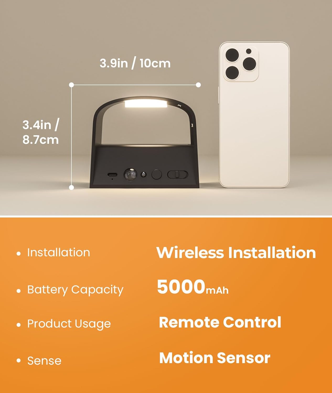 Motion Sensor Wall Lights, 5000 mAh - 2 Pack, Up and Down Sconce with Remote